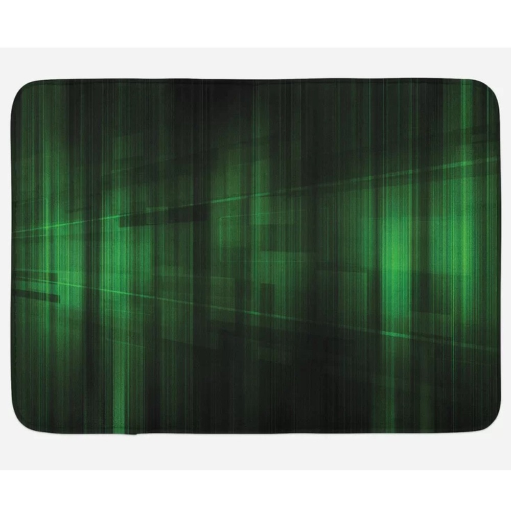 Green Abstract Bath Mat
